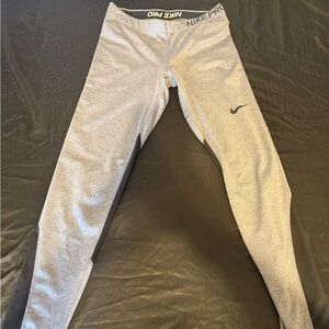 Nike Pro Silver and Black Leggings